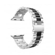 Pulseira de Aço Inox para Apple Watch Clássica Silver Black